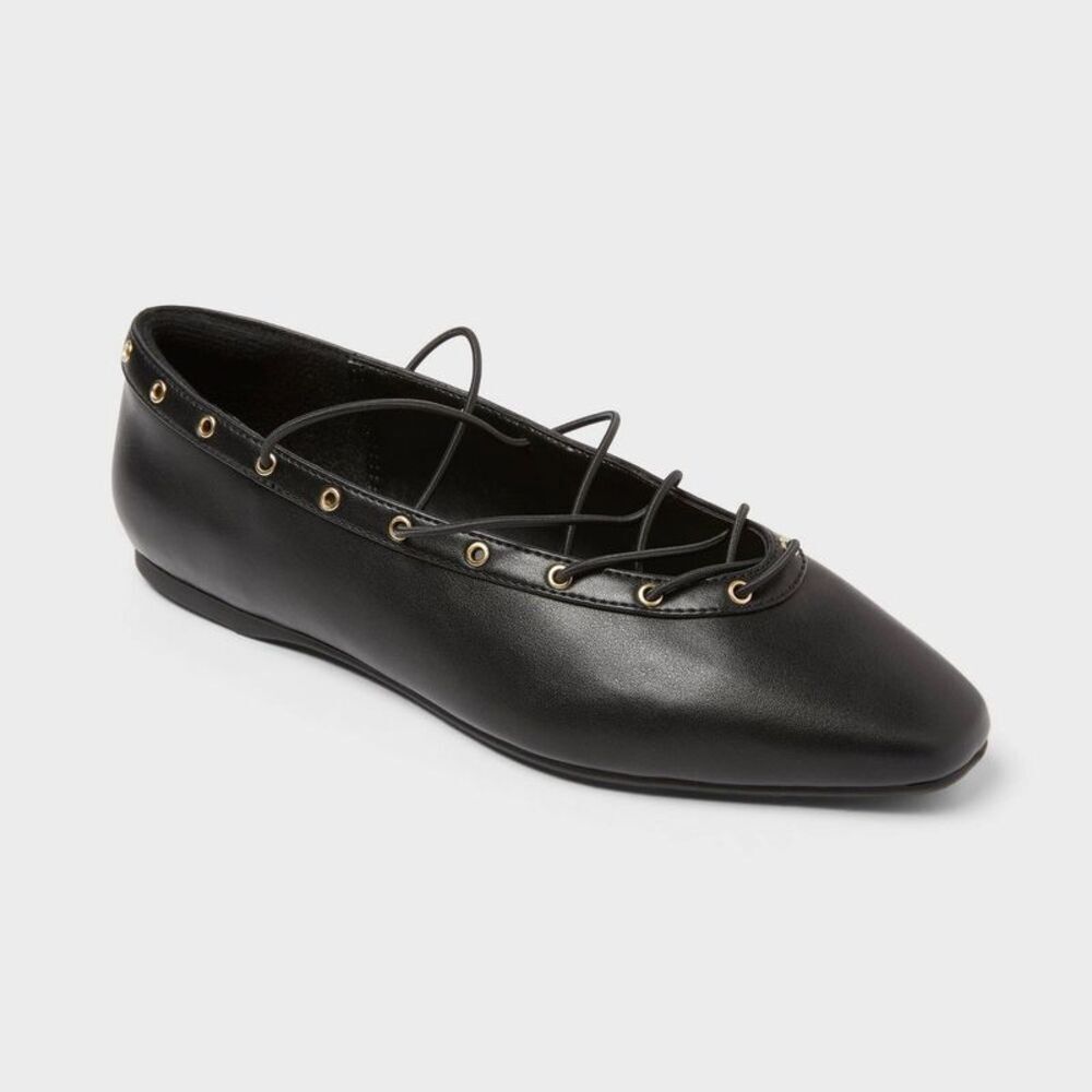 Women’s Jay Flats with Memory Foam Insole - Wild Fable Black 7